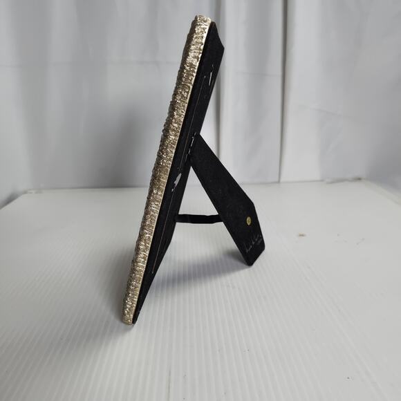 Nicole Miller Home 4x6 Silver Metal Picture Frame Textured Modern Glam Tabletop - Picture 7 of 11